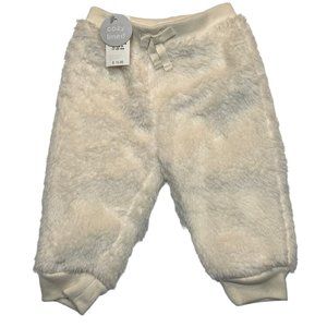 NWT GAP Baby Girl Cozy Lined Pull-On Pants Sz 6-12M Ivory Cream Soft Fury